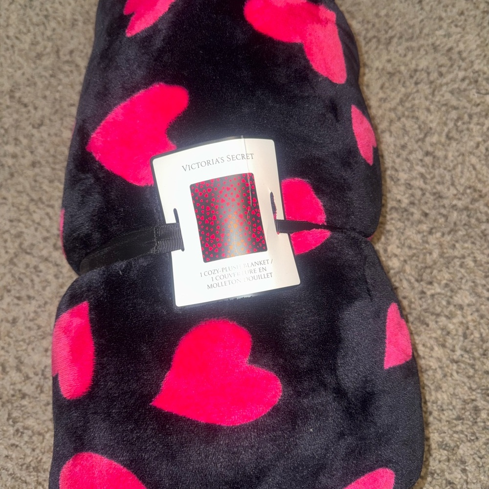 Victoria's Secret Black and Red Heart Throw